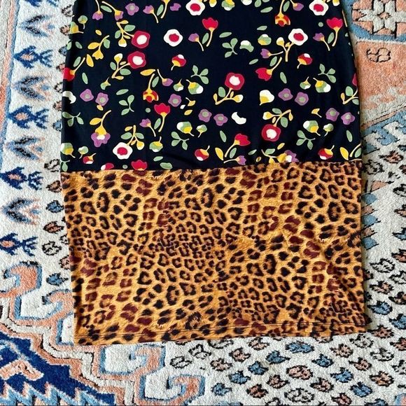 LulaRoe Floral Animal Print Julia T Shirt Dress - Picture 4 of 4
